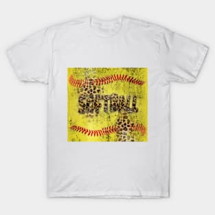 Softball sport leopard love T-Shirt